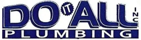 DO IT ALL Plumbing logo in blue and white with a wrench graphic